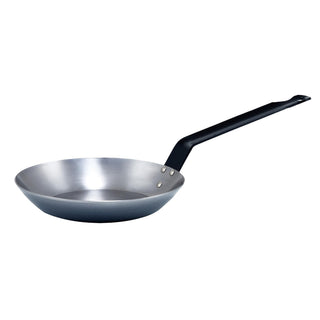 11" Carbon Steel Fry Pan French by Winco – 12-5/8", 0.01 centiliters, Carbon Steel, Silver, Model CSFP-12