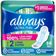 Always Size 2 / 58.0 / 58 count Sanitary Napkins