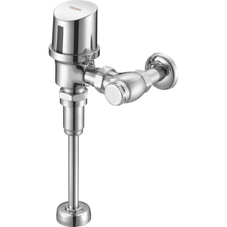 1.0 GPF Automatic Urinal Flush Valve by Global Industrial – 13.6"L x 8.7"W x 4.53"H, Brass, Silver, Model UF526DE