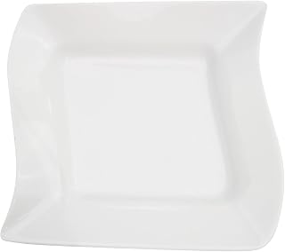 CAC China MIA-3 Miami 8-1/2-Inch Bone White Porcelain Square Soup Bowl, Box of 24