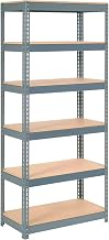 Global Industrial Extra Heavy Duty Shelving 36" W x 12" D x 60" H with 6 Shelves, Wood Deck, Gry