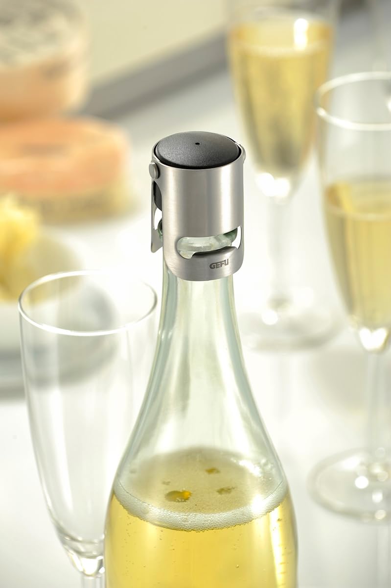 12730/Sparkling Wine Stopper by GEFU – One Size, Stainless Steel, Silver, Model GF12730