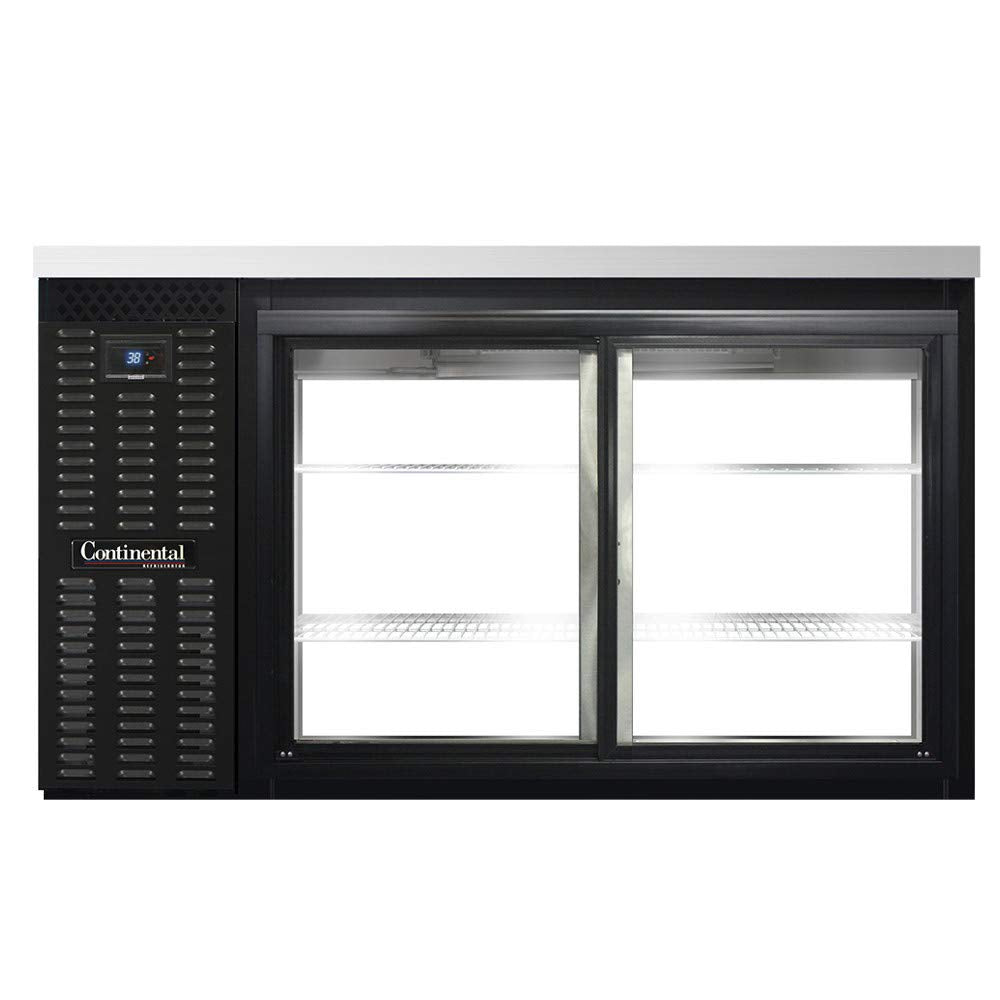 BBC59-SGD-PT Two Section Sliding Glass Door Refrigerated Pass-Thru Back Bar Cooler by Continental Refrigerator – Commercial Grade