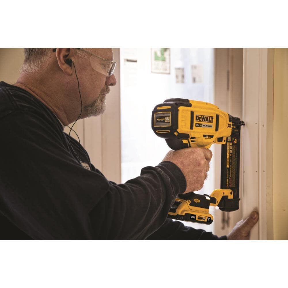 20V MAX* XR® 18 GA Cordless Brad Nailer (Tool Only) by DEWALT – One Size, Steel, Black, Yellow, Model DCN680B
