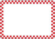 HUBERT Deli Tag with Red Checks Write On Style Vinyl Heat Resistant - 2 7/8 H x 4 1/8 L 12 Per Bag