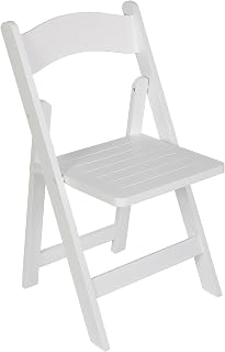 Flash Furniture Commercial Grade Wood Folding Dining Chair, White | Durable Construction, Commercial Use