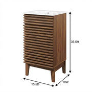 Walnut White Bathroom Vanity Cabinet by Furnifact – Ceramic, Walnut White