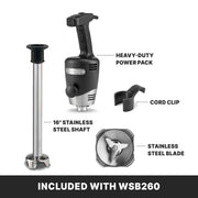 Waring 16" Shaft / Stainless Steel / Immersion Blenders Countertop Blenders