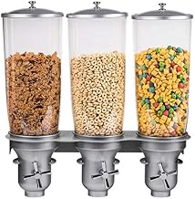 Cal-Mil 3518-3-39 Wall Mount Turn and Serve Dispenser, 2 Cylinders, 19.75" Height, 18.5" Width, 6.75" Length, Platinum