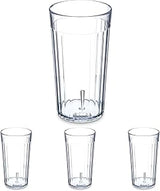 Carlisle FoodService Products Bistro Tumbler Plastic Tumbler for Restaurants, Catering, Kitchens, Plastic, 12.3 Ounces, Clear (Pack of 4)