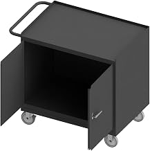 Durham 3112-95 Mobile Bench Cabinet, Steel top, 2 Doors