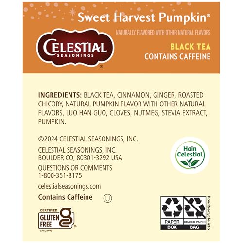 Celestial Seasonings Sweet Harvest Pumpkin / 18 Count (Pack of 6) / 6 Black