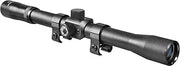 Barska 4X Rimfire Rifle Scope – 30/30 Reticle, Parallax Free at 50 Yards, Coated Optics, 1/4 MOA Windage & Elevation, Includes 3/8" Rings, Matte Black for .22 Small Bore Rifles