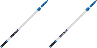 Professional Connect & Clean 3’-6’ Aluminum Telescopic Extension Pole with Locking Cone & Quick-Flip Clamp by UNGER – 3 - 6 Foot (Pack of 2), Plastic, Plata, Model 972920