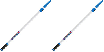 Professional Connect & Clean 3’-6’ Aluminum Telescopic Extension Pole with Locking Cone & Quick-Flip Clamp by UNGER – 3 - 6 Foot (Pack of 2), Plastic, Plata, Model 972920