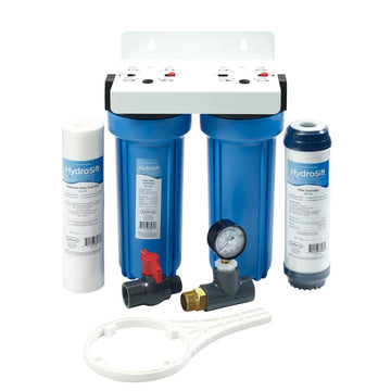 HydroSift Twin Water Filter Assembly Kit by Krowne – 15000 gallons, Activated Carbon, Model KR-HS2-KIT