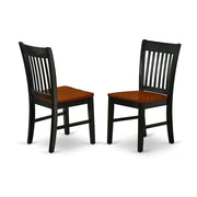 Wooden Dining Chair with Ladder Back by Furnifact – Wood, Black & Cherry, Pack of 2