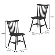 Wooden Windsor Dining Side Chair Set of by Furnifact – Wood, Black, Pack of 2
