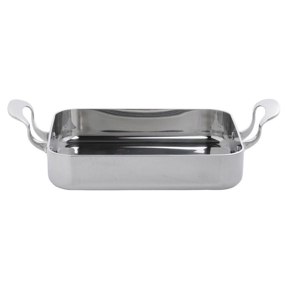 Roasting Pan Stainless Steel Pan - 11 1/2" L x 9 1/2" W x 2 3/8" H by HUBERT – Stainless Steel, Silver, Model 33597