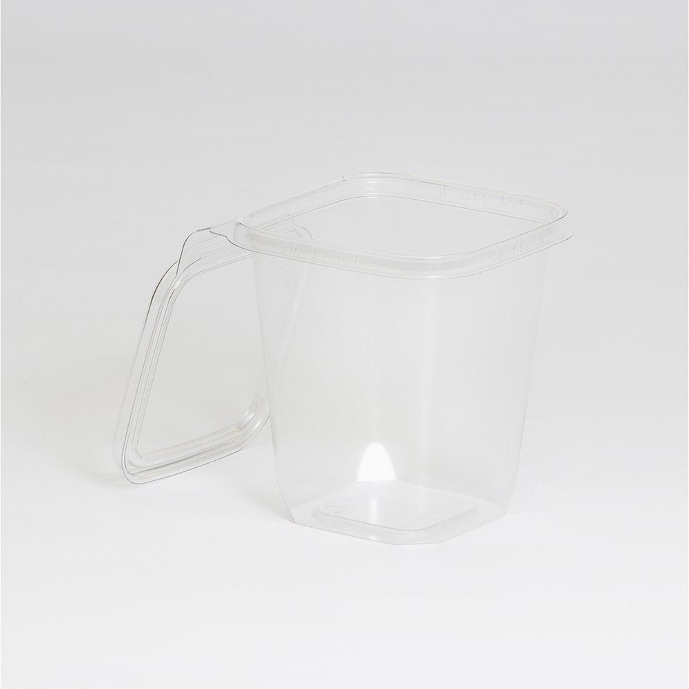 Inline Plastics Safe-T-Fresh Tamper Evident Plastic Container with Hinged Lid, 32 oz, 4.75" x 5" x 5", Clear | 240/Case