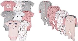 Gerber 8-pack Short Sleeve Onesies and 4-Pack Sleep 'N Play Clothing Bundle