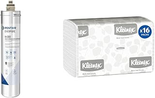 Pentair Everpure H-300 Quick-Change Filter Cartridge EV927072, 300 Gallon Capacity & Kleenex 150 Sheets/Pack, 16 Packs/Case, 2,400 Sheets/Case Multifold Hand Paper Towels