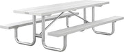 Global Industrial 8'L Heavy-Duty Outdoor Picnic Table, Anodized Aluminum