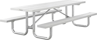 Global Industrial 8'L Heavy-Duty Outdoor Picnic Table, Anodized Aluminum