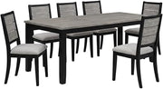 Furnifact Wood Farmhouse Dining Table Set 7-Piece with Extension Leaf, Kitchen Table and Chairs for Dining Room, Black