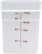 Camsquare Food Container, 8 Qt, 8-3/8 X 8-3/8 X 9-1/8, Natural White, Orange Graduation, (6 Pieces/Unit)