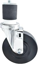 BK Resources 5" Hard Rubber 2" Expanding Stainless Steel Stem Swivel Caster for Work Tables, NSF, 300lb Capacity Per Wheel