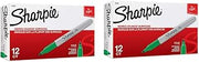Sharpie Permanent Markers, Fine Point Green, 2 packs of 12 Total of 24