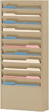 DURHAM 406-75 Literature Rack, 10 Pockets, 13-1/8" x 1-3/4" x26", Cranberry