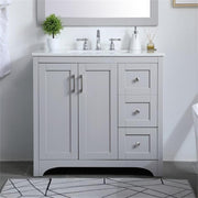 Elegant Decor 36"Lx22"Wx34"H / Grey / Traditional Wheel Care
