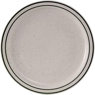 Tuxton China TES-005 Plate, 5-1/2" Diameter, Round, Narrow Rim, Microwave and Dishwasher Safe, Oven Proof, Fully Vitrified, Ceramic, Emerald, Pack of 36