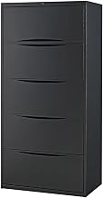 Global Industrial 30"W Premium Lateral File Cabinet, 5 Drawer, Black