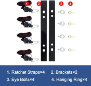 Hanging Kits for Crawl Space & Basement Dehumidifiers by ALORAIR – 300.0 pounds, Polypropylene, Stainless Steel, Black, Model AlorAir Hanging Kits