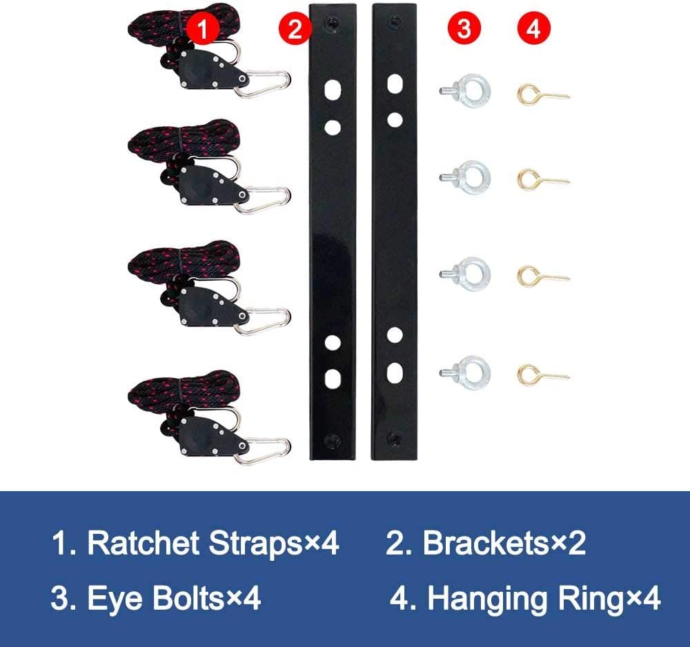 Hanging Kits for Crawl Space & Basement Dehumidifiers by ALORAIR – 300.0 pounds, Polypropylene, Stainless Steel, Black, Model AlorAir Hanging Kits