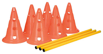 Dog Agility Hurdle Cone Set by TRIXIE – Rubber, Orange/Yellow, Model 32091