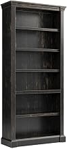 Starlight Wood Open Bookcase, 3 Adjustable Shelves, Fixed Shelf, Fully Assembled, Distressed Dark Brown Finish, 78-Inch Tall