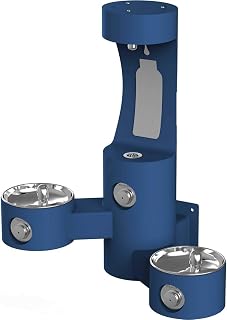 Elkay Outdoor Lk4409 Wall Mount Bi-Level Fountain & Bottle Filler Blue