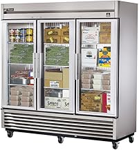 True TS-72FG-HC~FGD01 Three Section All Stainless Glass Door Reach-in Freezer