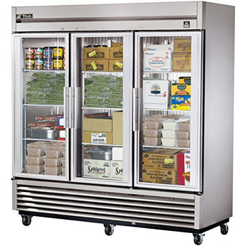 Three Section All Stainless Glass Door Reach-in Freezer by TRUE – Model TS-72FG-HC~FGD01
