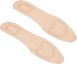 Breathable Elastic Absorb Sweat Lambskin Insoles for Men Women Soft Deodorant Shoe Pads for Sports Casual Leather Boots Cushioned Inserts for All-Day Comfort Beige