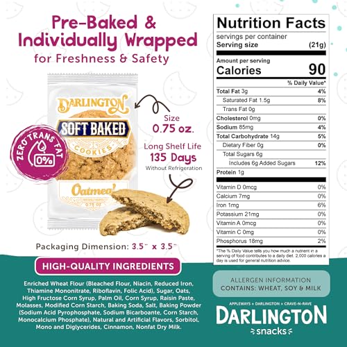 Darlington Snacks Oatmeal (Original) / 0.75 Ounce (Pack of 216) / 216 Oatmeal