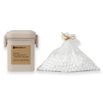 Rocksheat Ceramic Pie Weights, 1.3 Lb with Wheat Straw Container