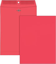 Quality Park 9 x 12 Clasp Envelopes, Clasp and Gummed Closures, Red, 10 per Pack (QUA38734)