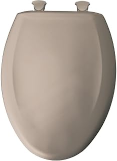 Bemia|#Bemis 1200SLOWT 068 Slow Close Sta-Tite Elongated Closed Front Toilet Seat, Fawn Beige,