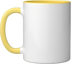 Retro Mars Moon Stars Vintage Celestial Space Astronomy Ceramic Mug, Yellow/White, 11oz
