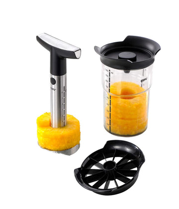 Pineapple Slicer by GEFU – 20 x 12 x 9 cm, Glass, Silver/Black, Model 13550